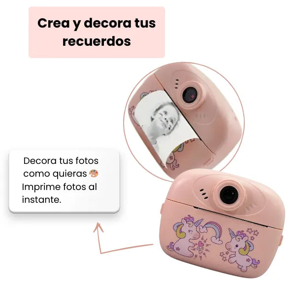 Cámara Con Impresora Incorporada Infantil Y Juegos Recargable Para Niñas Y Niños