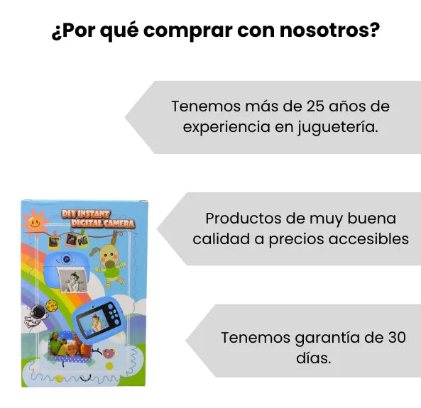 Cámara Con Impresora Incorporada Infantil Y Juegos Recargable Para Niñas Y Niños