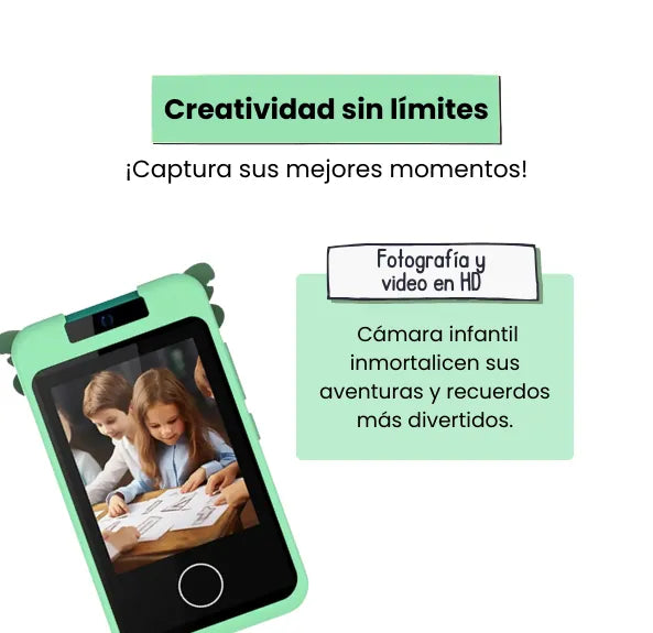 Celular Inteligente Para Niñas Y Niños Con Pantalla Táctil, Juegos Didácticos, Música y Fotos 48MP