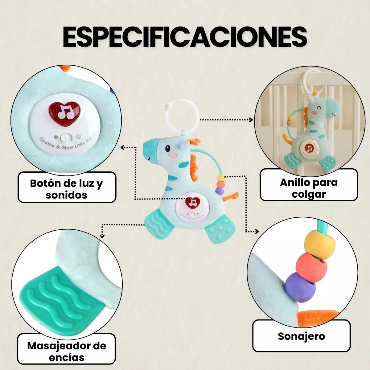 Jirafa Sonajero Y Mordedera Bebe