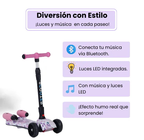 Scooter Humo Para Niñas Y Niños
