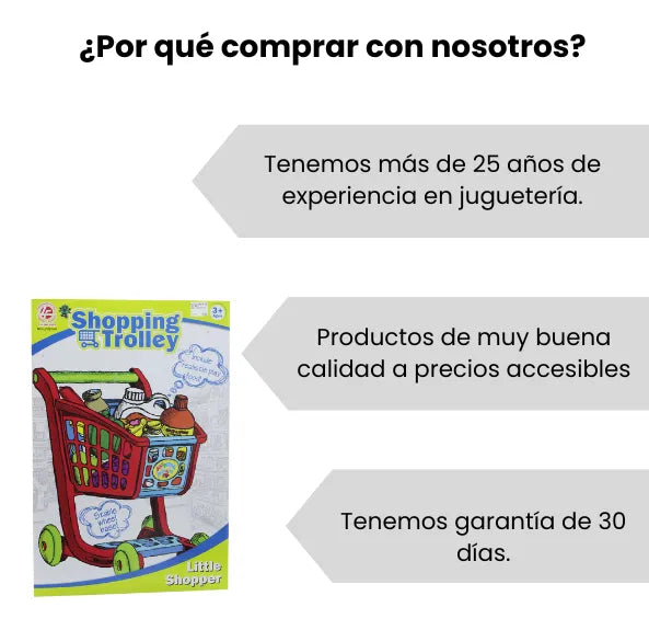 Carrito Supermercado Infantil Con Frutas Y Verduras De Juguete Para Niñas Y Niños