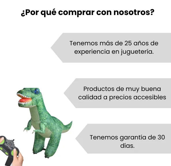 Dinosaurio Inflable a Control Remoto Juguete Interactivo para Niños