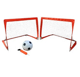 Set de Cancha Grande de Fútbol Infantil con Balón e Inflador Potería para Niños