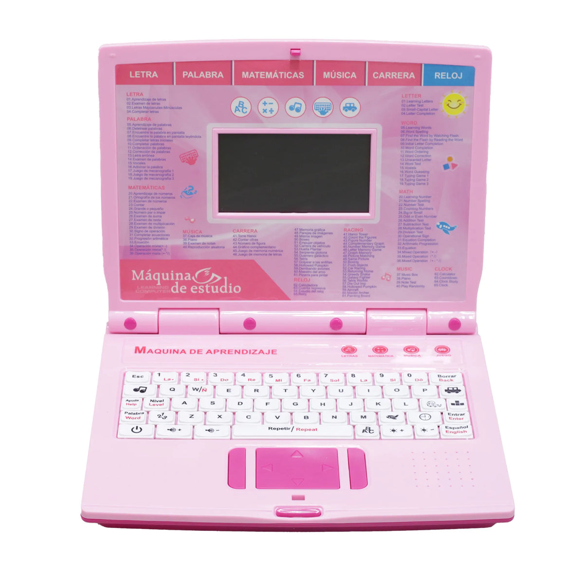 Computador Didactico Juguete Con 130 Funciones De Niña Rosado