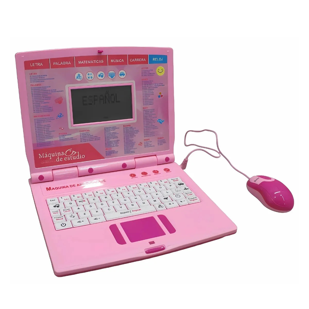 Computador Didactico Juguete Con 130 Funciones De Niña Rosado