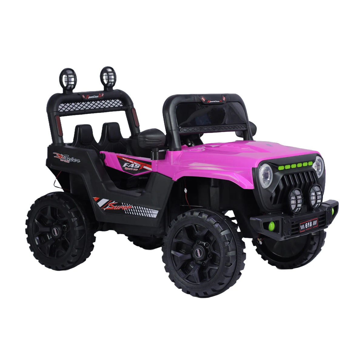 Montable Campero Mediano Para Niña Con Control Remoto, Bluetooth, Luces LED Y Sonidos