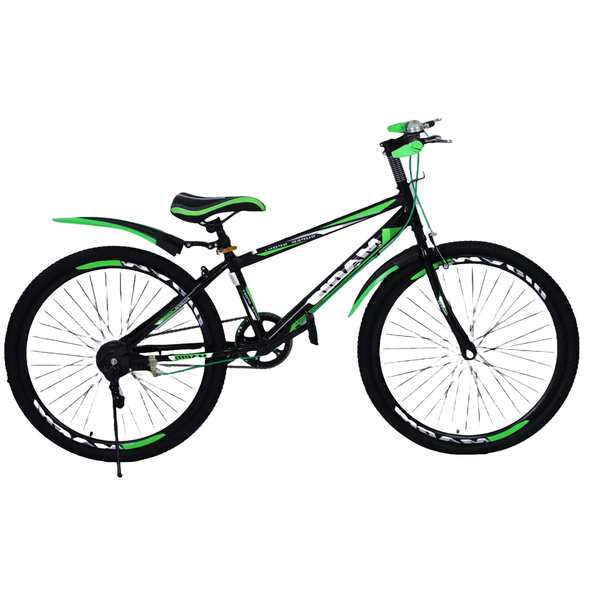 Bicicleta Rin 26 para Niño Marco Resistente Color Negro con Verde