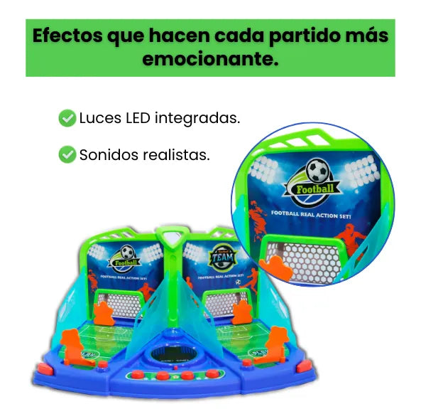 Juego de Futbolín doble de Mesa Infantil con Luces, Sonidos y Marcador Digital