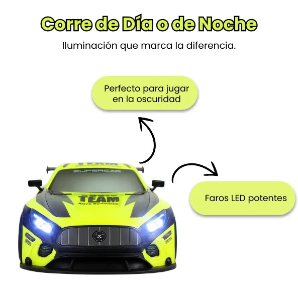 Carro RC Drift con Humo a Escala 1:14 4x4 Recargable con Luces LED y Llantas Intercambiables