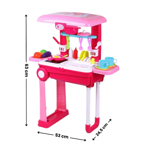 Cocina Rodachines Con Accesorios Para Niña
