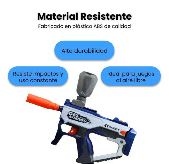 Lanzador Hidrogel Mediano Automático Recargable Alcance 15m con Accesorios