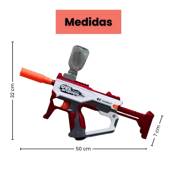 Lanzador Hidrogel Mediano Automático Recargable Alcance 15m con Accesorios
