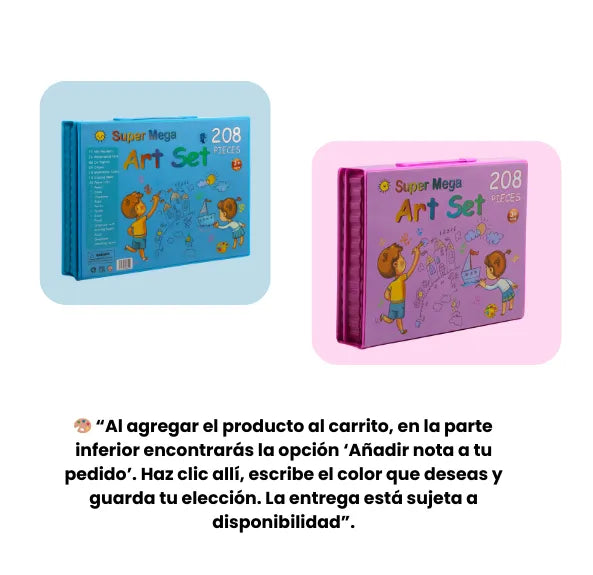 Set de Arte 208 Piezas Maletín Incluye Colores, Marcadores, Crayones y Acuarelas para Niños y Niñas