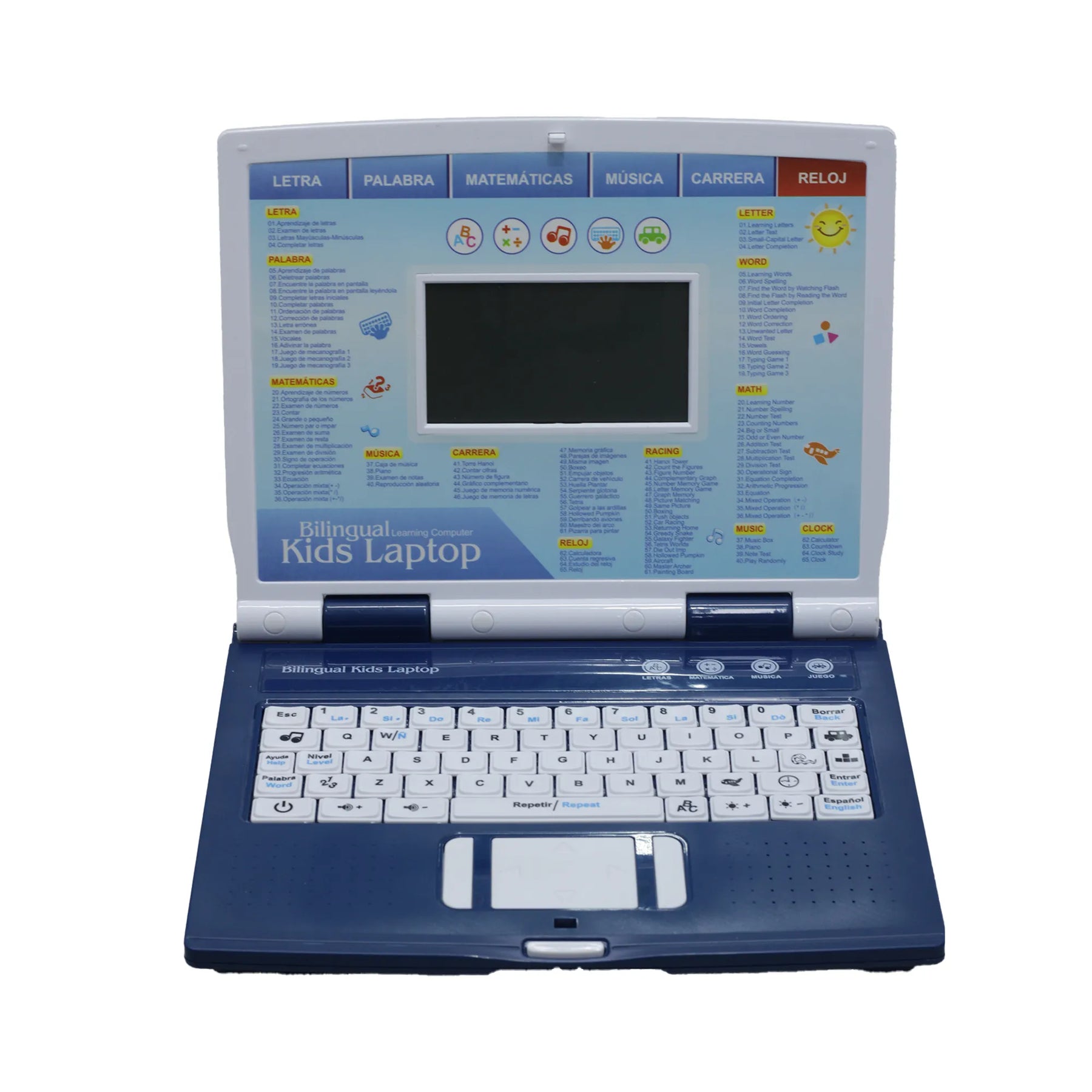 Computador Didactico Juguete Con 130 Funciones De Niño Azul