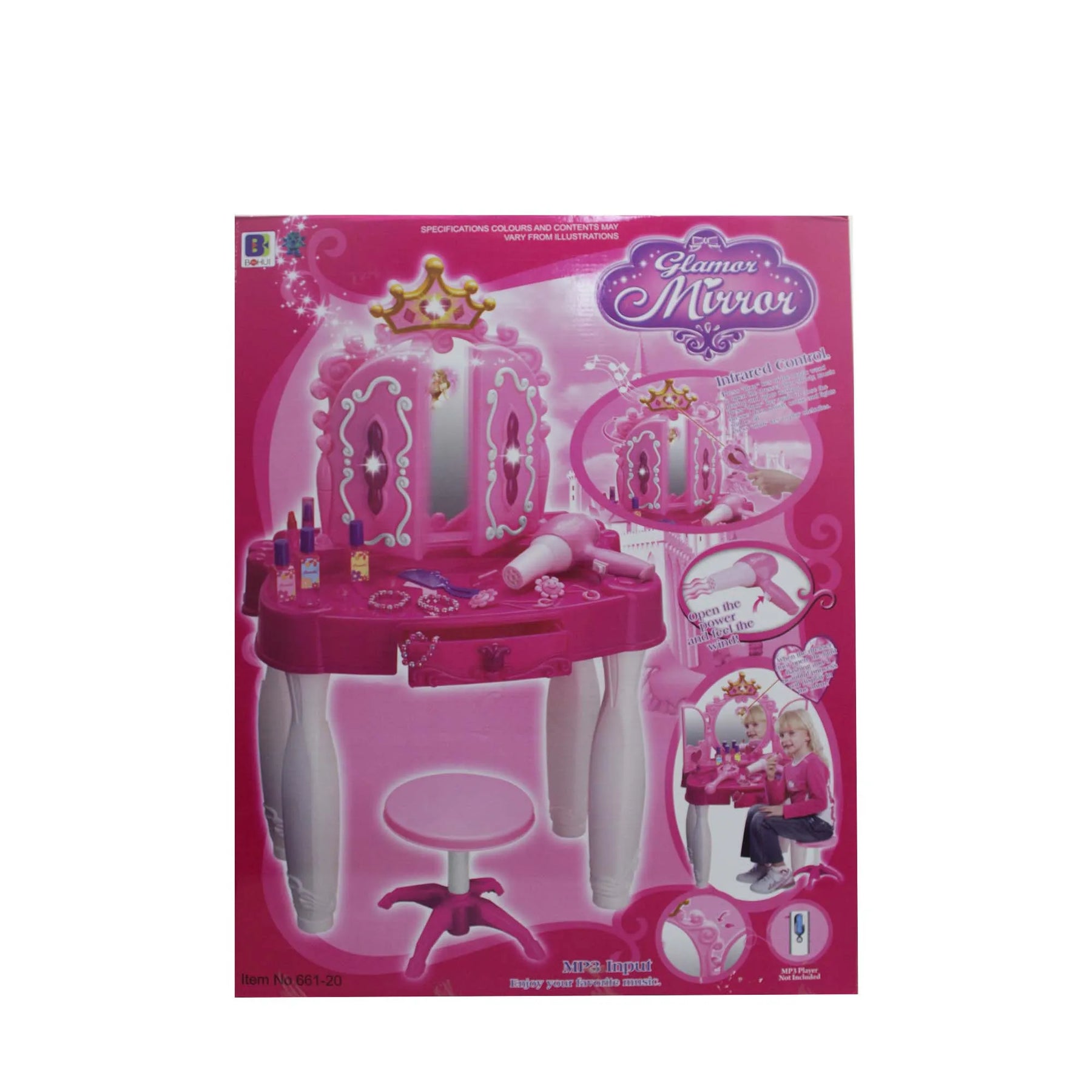 Tocador Mágico Para Niña Con Luz Sonido Silla Y Accesorios