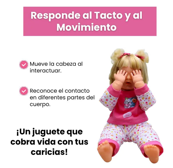 Muñeca 5 Sentidos Interactiva Que Habla Canta y Responde al Tacto 28 Funciones