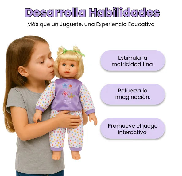 Muñeca 5 Sentidos Interactiva Que Habla Canta y Responde al Tacto 28 Funciones