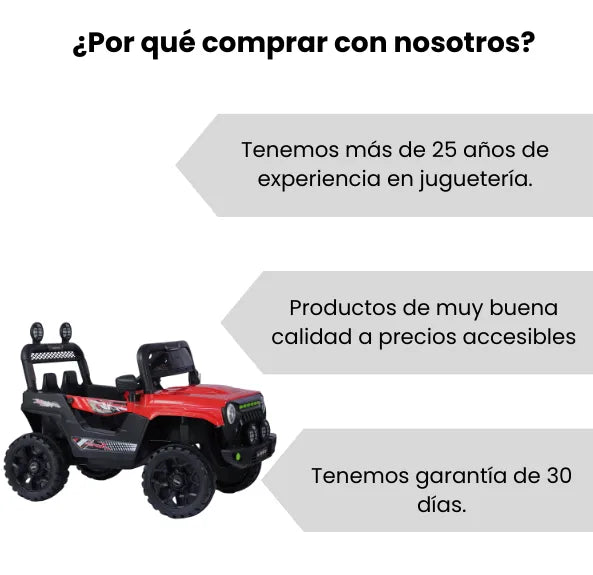 Montable Campero Mediano Para Niño Con Control Remoto, Bluetooth, Luces LED Y Sonidos
