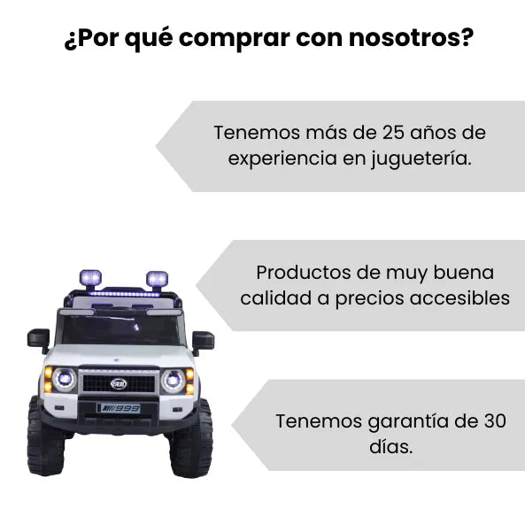 Montable 4x4 Eléctrica Infantil Con Luces, Música, Bluetooth y Control Remoto