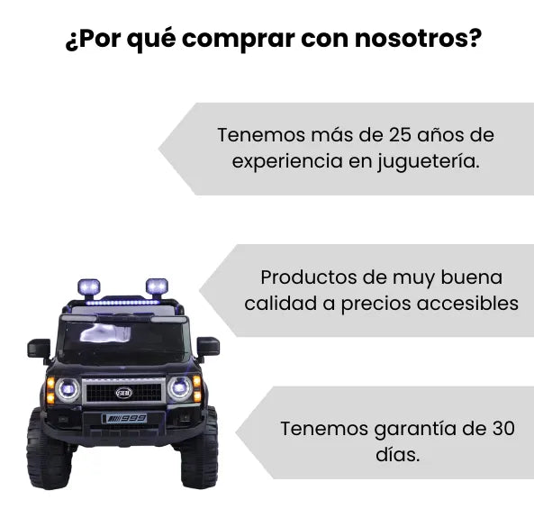 Montable 4x4 Eléctrica Infantil Con Luces, Música, Bluetooth y Control Remoto