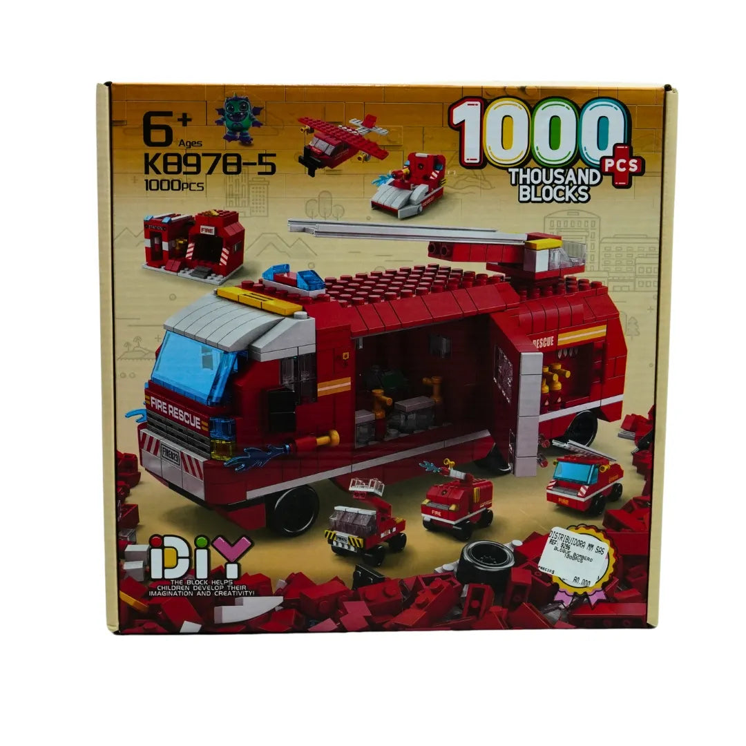 Bloque Bombero 1000 Piezas Para Niño