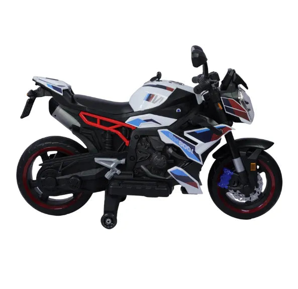 Montable Moto Eléctrica 1008HR Llantas Goma Con Luces LED, Sonido, USB Y Ruedas De Apoyo