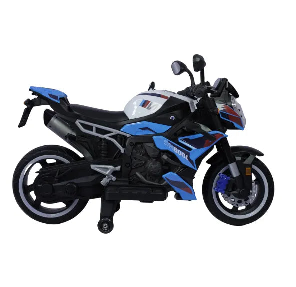 Montable Moto Eléctrica 1008HR Llantas Goma Con Luces LED, Sonido, USB Y Ruedas De Apoyo