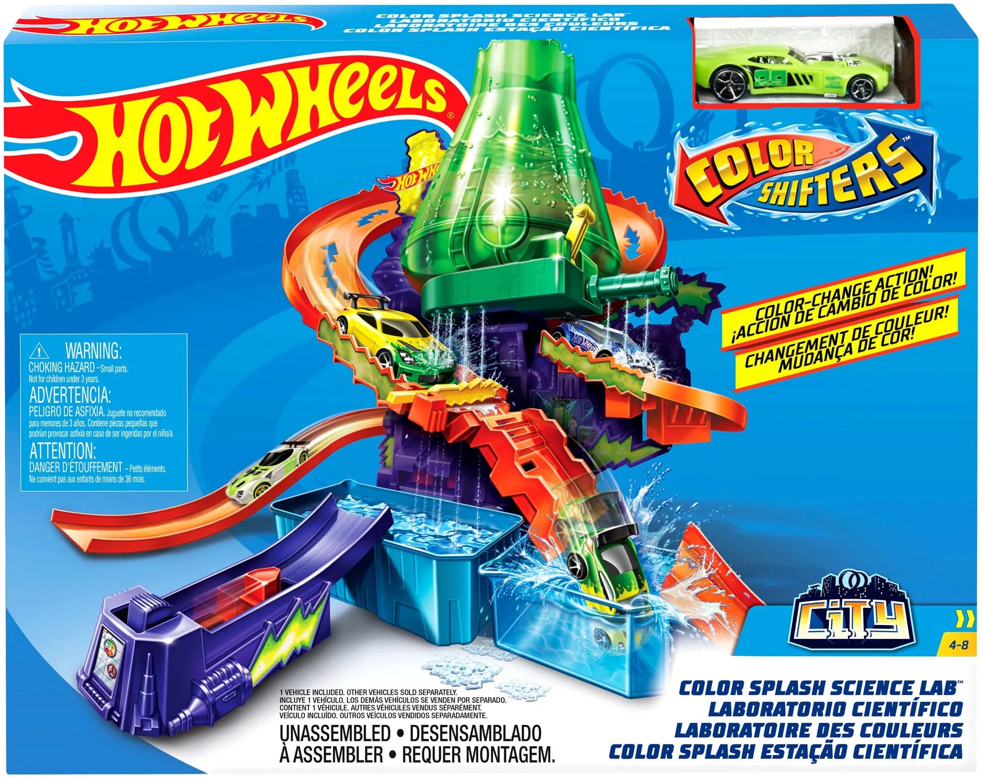 Pista Hot Wheels Color Shifters Laboratorio Cientifico Wheels