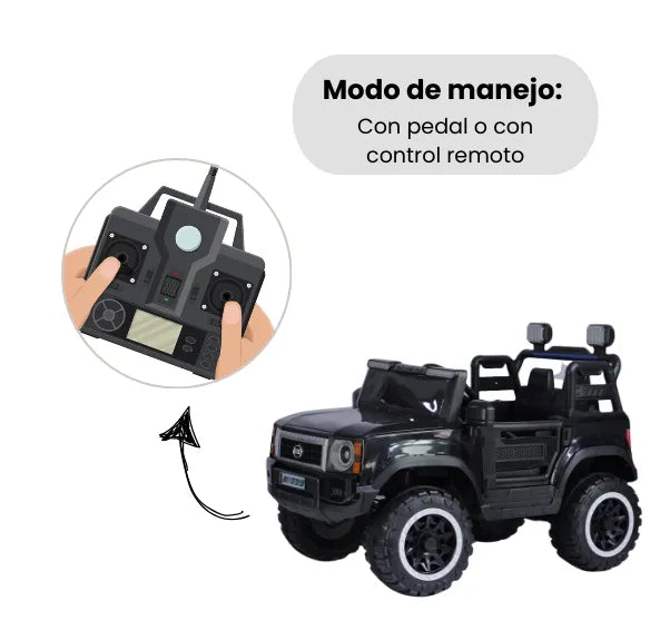 Montable 4x4 Eléctrica Infantil Con Luces, Música, Bluetooth y Control Remoto