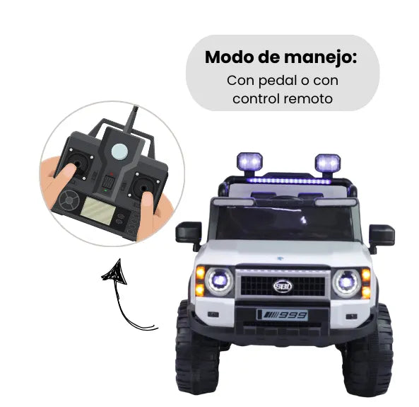 Montable 4x4 Eléctrica Infantil Con Luces, Música, Bluetooth y Control Remoto