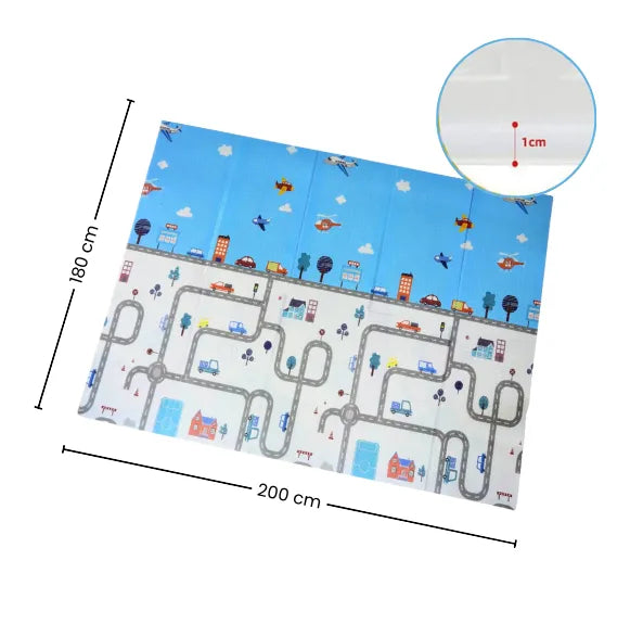 Tapete De Juego Plegable Para Bebé Doble Faz Acolchonado Y Antideslizante