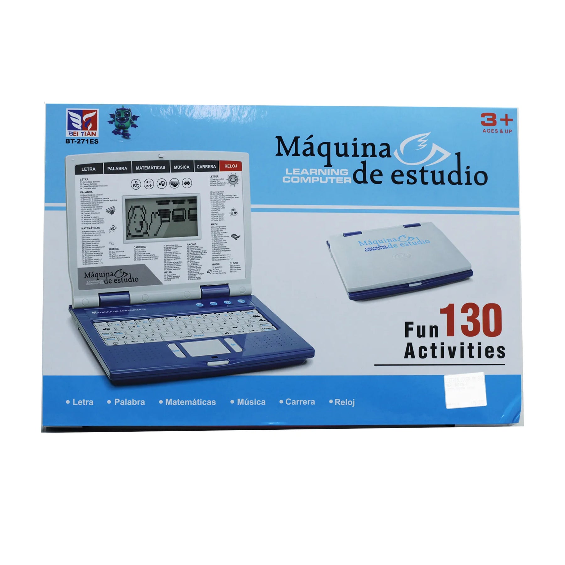Computador Didactico Juguete Con 130 Funciones De Niño Azul