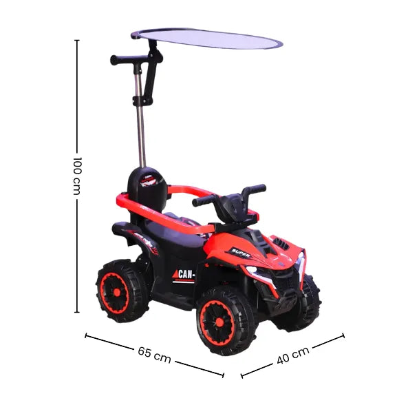 Montable Cuatrimoto Pequeña Para Niños Con Guía, Luces y Bluetooth