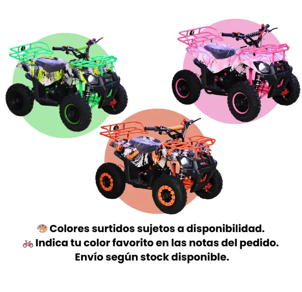 Cuatrimoto Gasolina 49cc Para Niños Y Niñas Llantas 4”, Frenos de Disco y Luces LED
