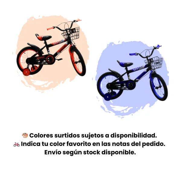 Bicicleta Infantil Rin 16 Para Niño Con Llantas Auxiliares