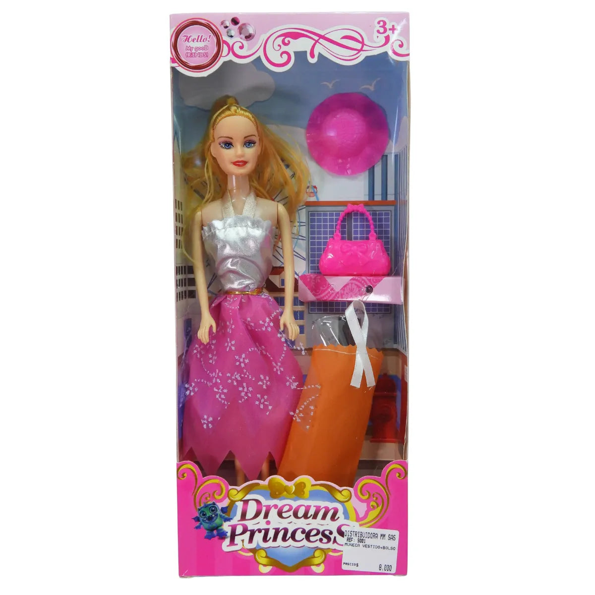 MUÑECA VESTIDO+ BOLSO