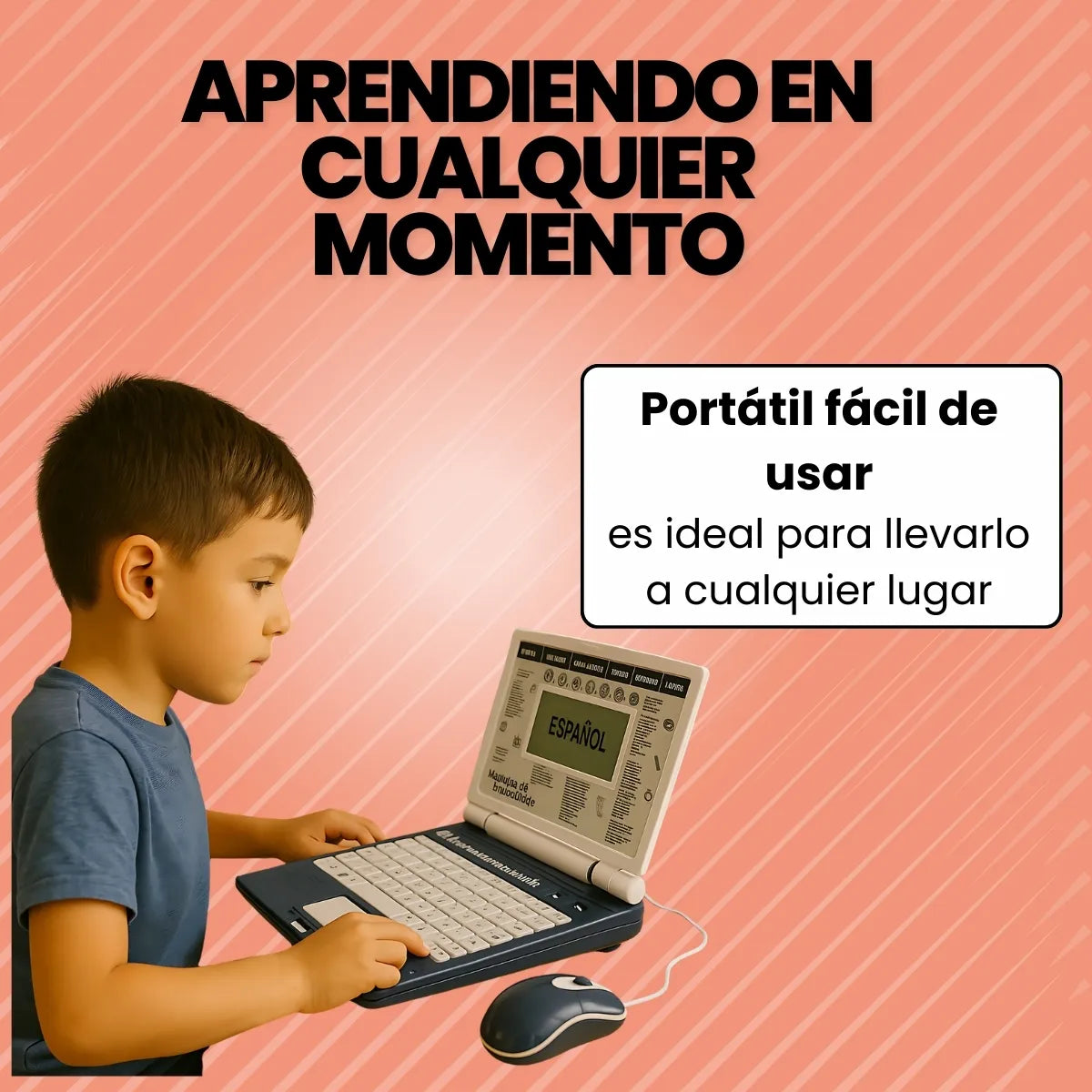 Computador Didactico Juguete Con 130 Funciones De Niño Azul