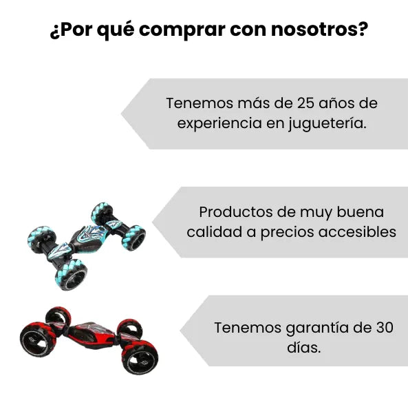 Carro RC Reloj 360° Todoterreno con Efecto Humo, Control Remoto Y Pulsera por Gestos