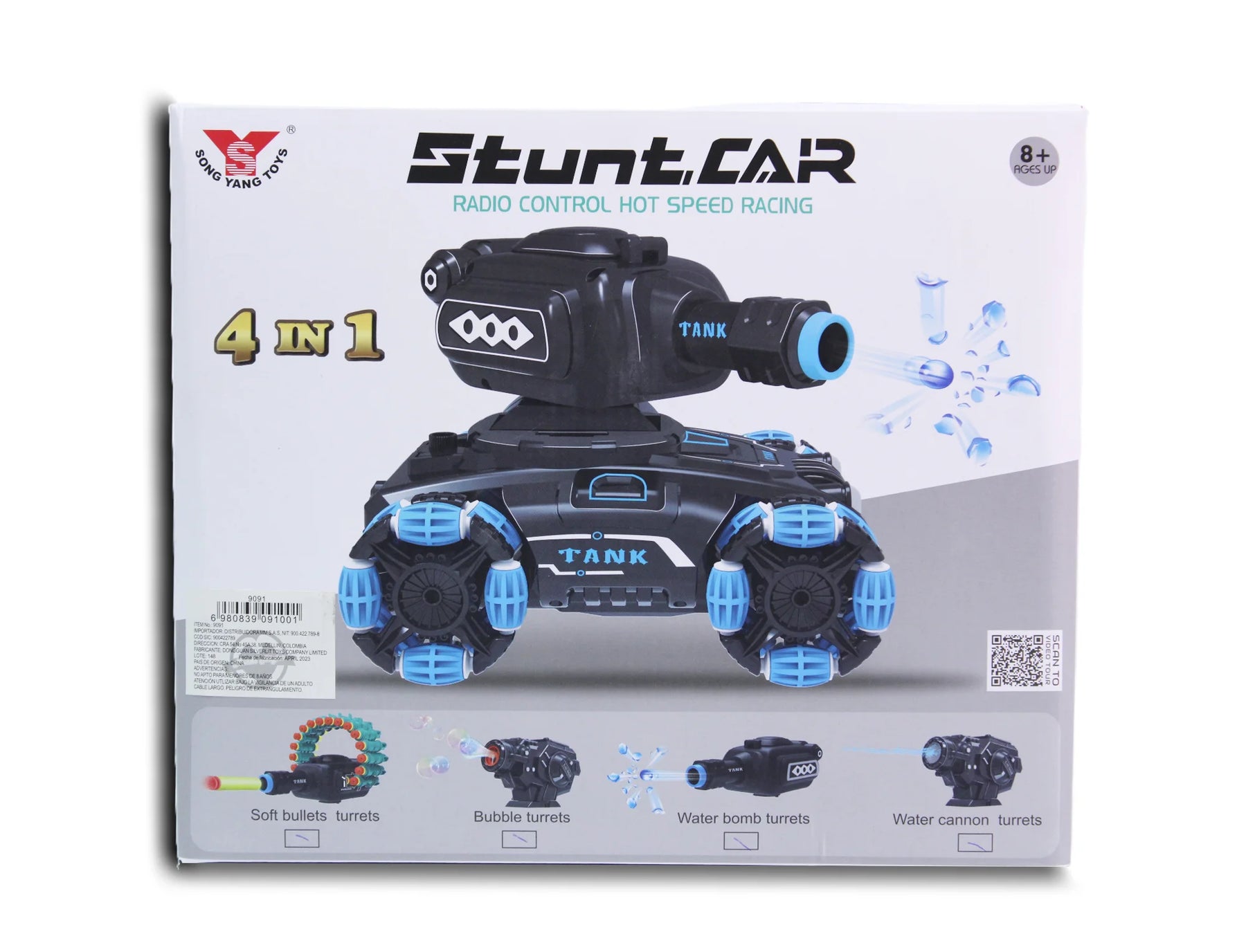 Tanque Control Remoto 4 en 1 Para Niños