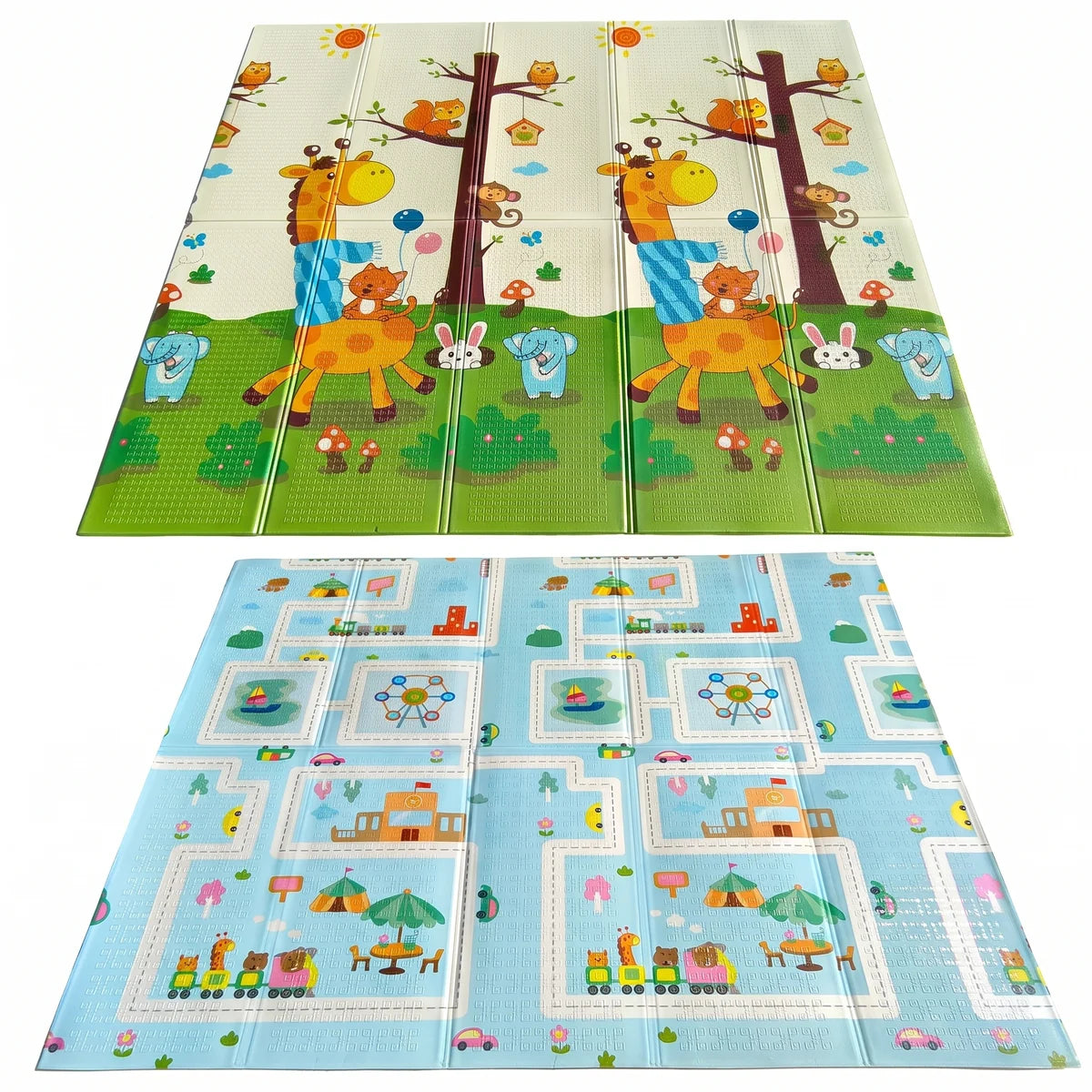 Tapete De Juego Plegable Para Bebé Doble Faz Acolchonado Y Antideslizante