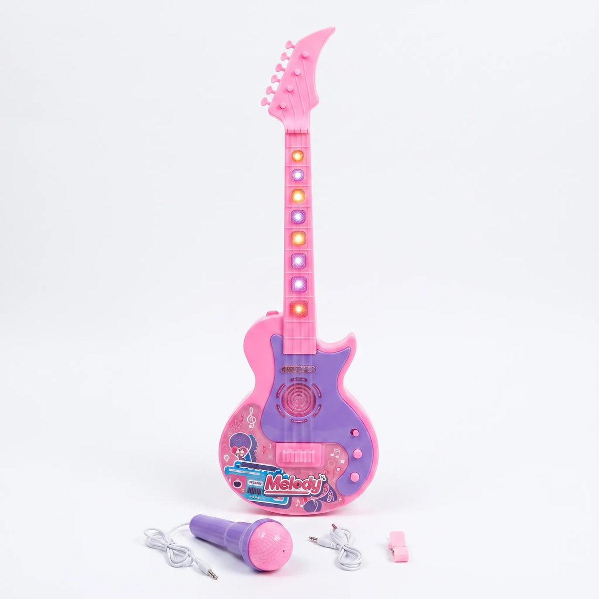 Guitarra Mediana Mas Micrófono Para Niña