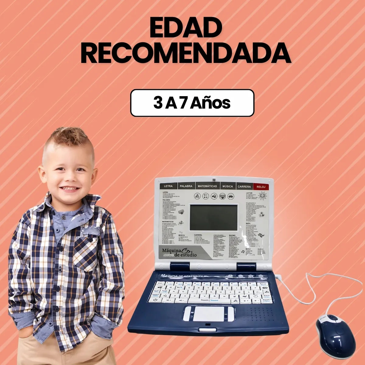 Computador Didactico Juguete Con 130 Funciones De Niño Azul