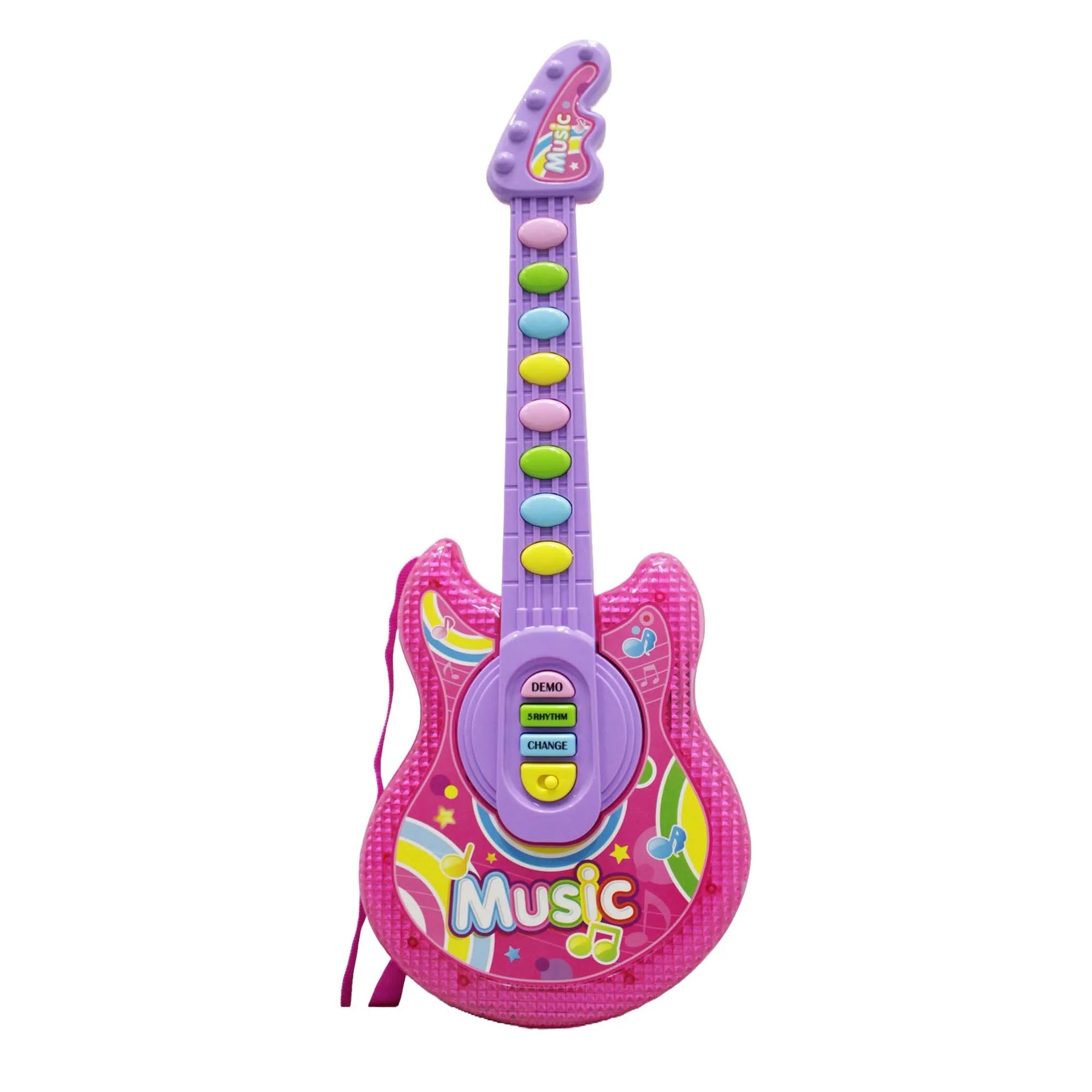 Guitarra Musical Con Microfono Luces Y Sonidos De Juguete Para Niños Y Niñas