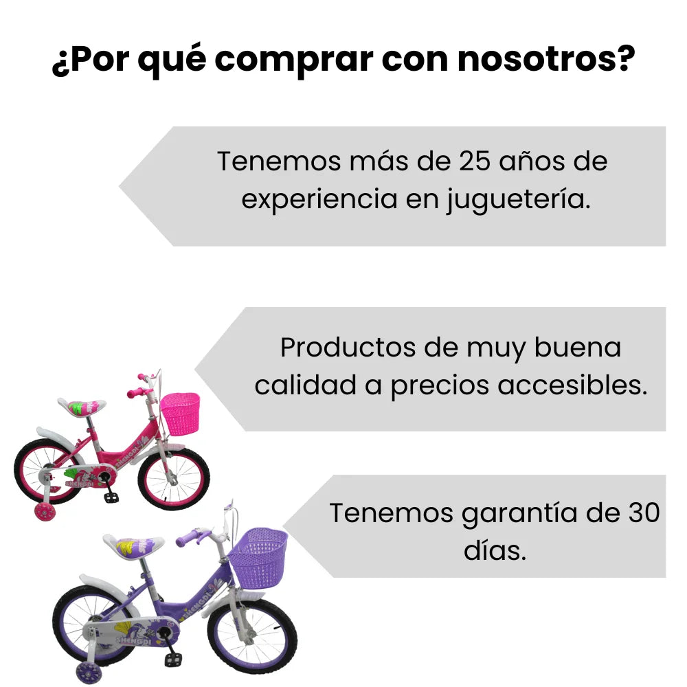 Bicicleta Infantil Rin 16 Para Niña Con Llantas Auxiliares