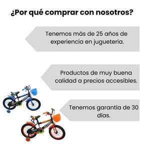 Bicicleta Infantil Rin 16 Para Niño Con Llantas Auxiliares