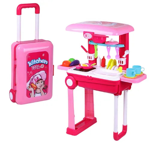 Cocina Rodachines Con Accesorios Para Niña