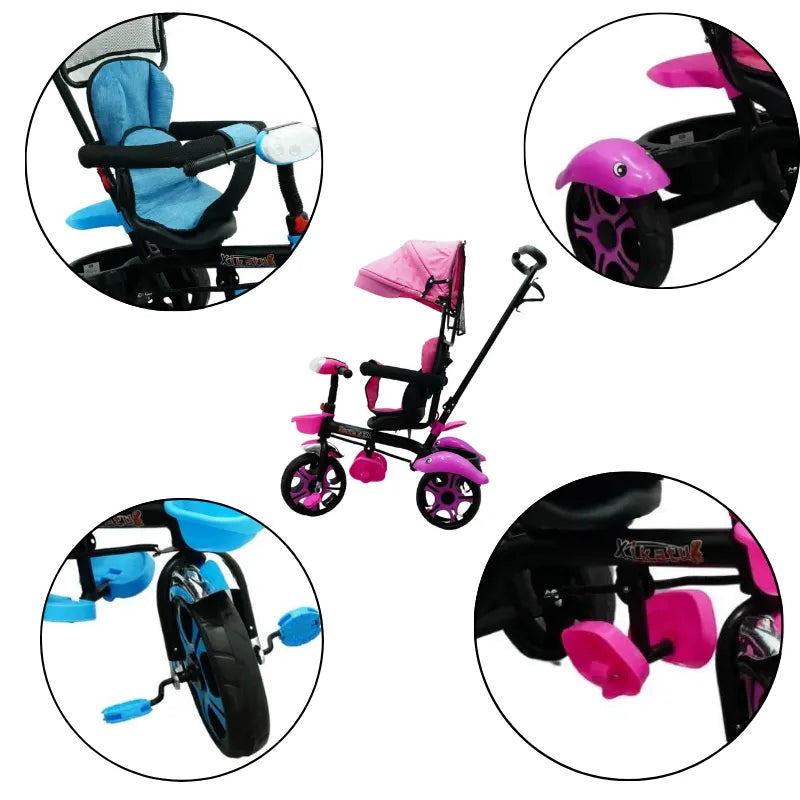 Triciclo Paseador 2 en 1 Con Guía Para Bebes Niñas y Niños