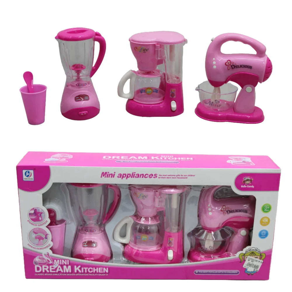 Set De Cocina Juguete Para Ninas Con Cafetera Licuadora Y Batidora