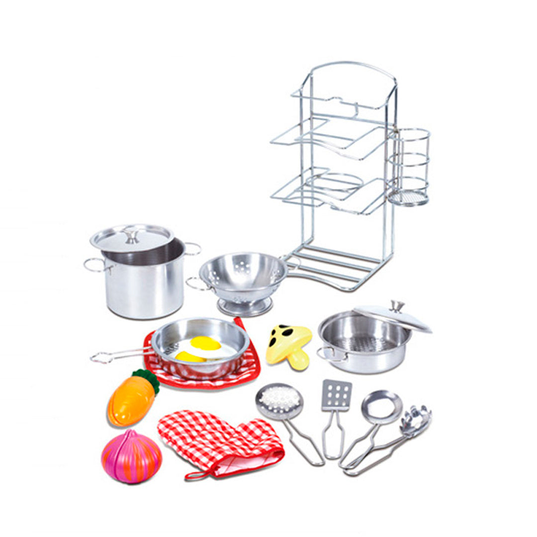 Set Cocinita Metal De Juguete 18 Piezas